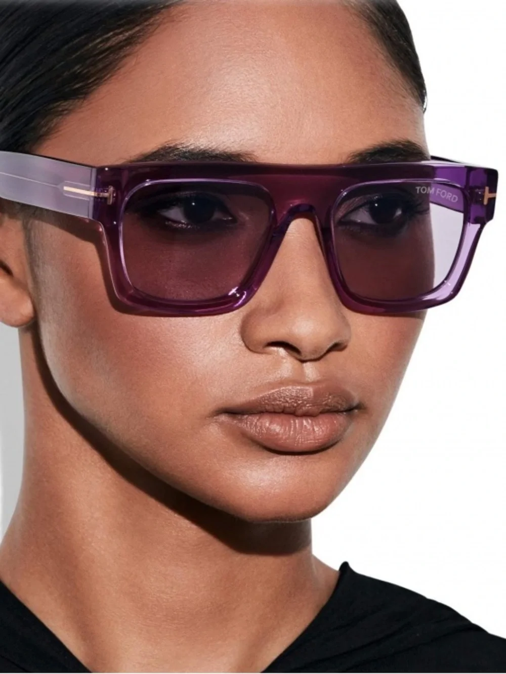 New Tom Ford FT0711 81Y Fausto Lavender Transparent Square Sunglasses Authentic